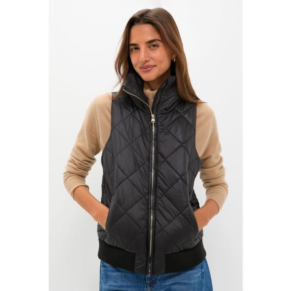 Tuckernuck Quilted Puffer Vest Jackson Full Zip Black